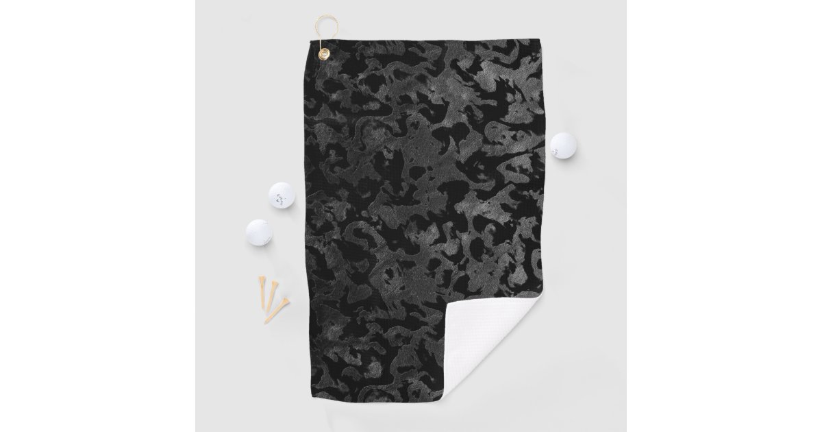 Modern Camo Black and Dark Grey camouflage Golf Towel Zazzle
