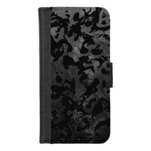 Modern Camo -Black and Dark Grey- camouflage iPhone 8/7 Wallet Case