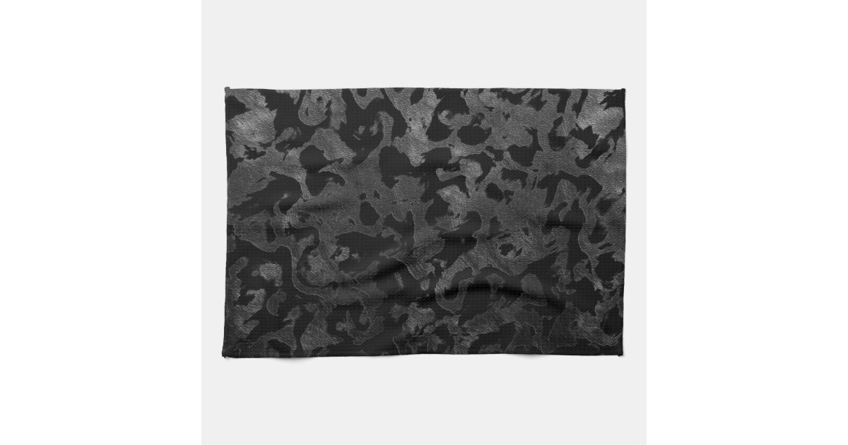 Modern Camo -Black and Dark Grey- camouflage Kitchen Towel | Zazzle