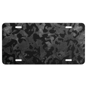 Modern Camo -Black and Dark Grey- camouflage License Plate