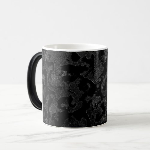 Modern Camo _Black and Dark Grey_ camouflage Magic Mug