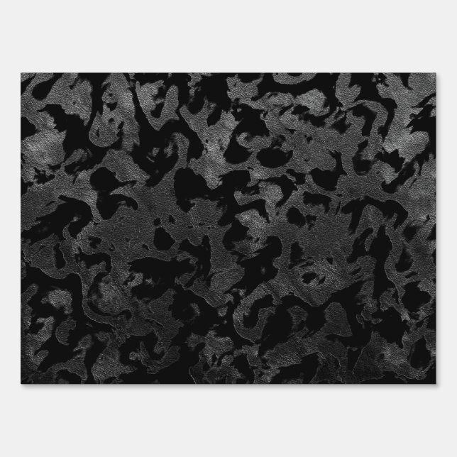 Modern Camo -Black and Dark Grey- camouflage Sign (Front)