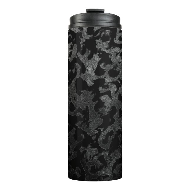 Modern Camo -Black and Dark Grey- camouflage Thermal Tumbler (Front)