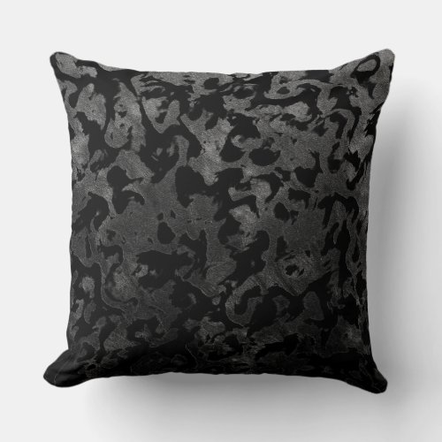 Modern Camo _Black and Dark Grey_ camouflage Throw Pillow