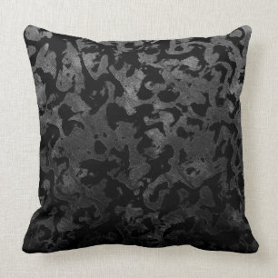 Modern Camo -Black and Dark Grey- camouflage Throw Pillow
