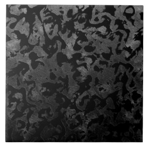 Modern Camo -Black and Dark Grey- camouflage Tile