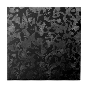 Modern Camo -Black and Dark Grey- camouflage Tile