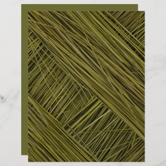 Modern Camo Green Grass Texture Scrapbook Paper (Front/Back)