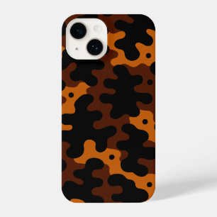 Modern Camouflage Pattern – Brown & Black Camo iPhone 14 Case