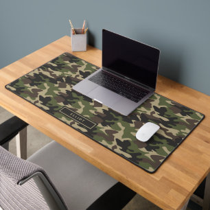 Modern Camouflage Pattern Kids Name Desk Mat