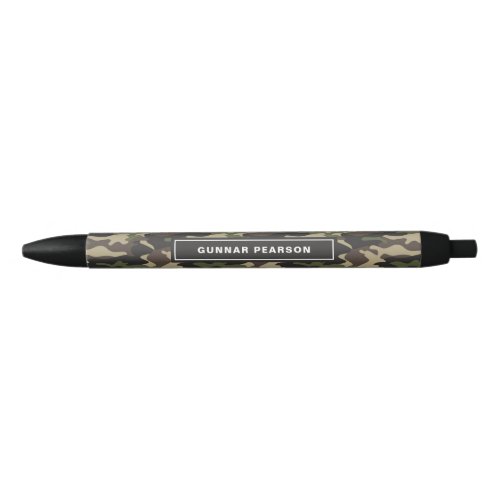 Modern Camouflage Pattern Name Black Black Ink Pen