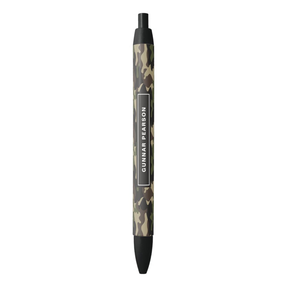 Disover Modern Camouflage Pattern Name Black Black Ink Pen