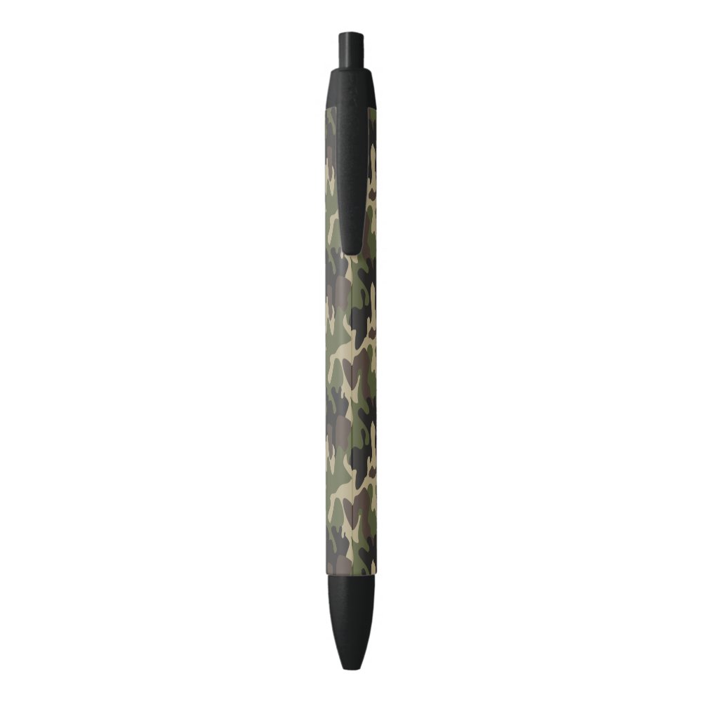 Disover Modern Camouflage Pattern Name Black Black Ink Pen
