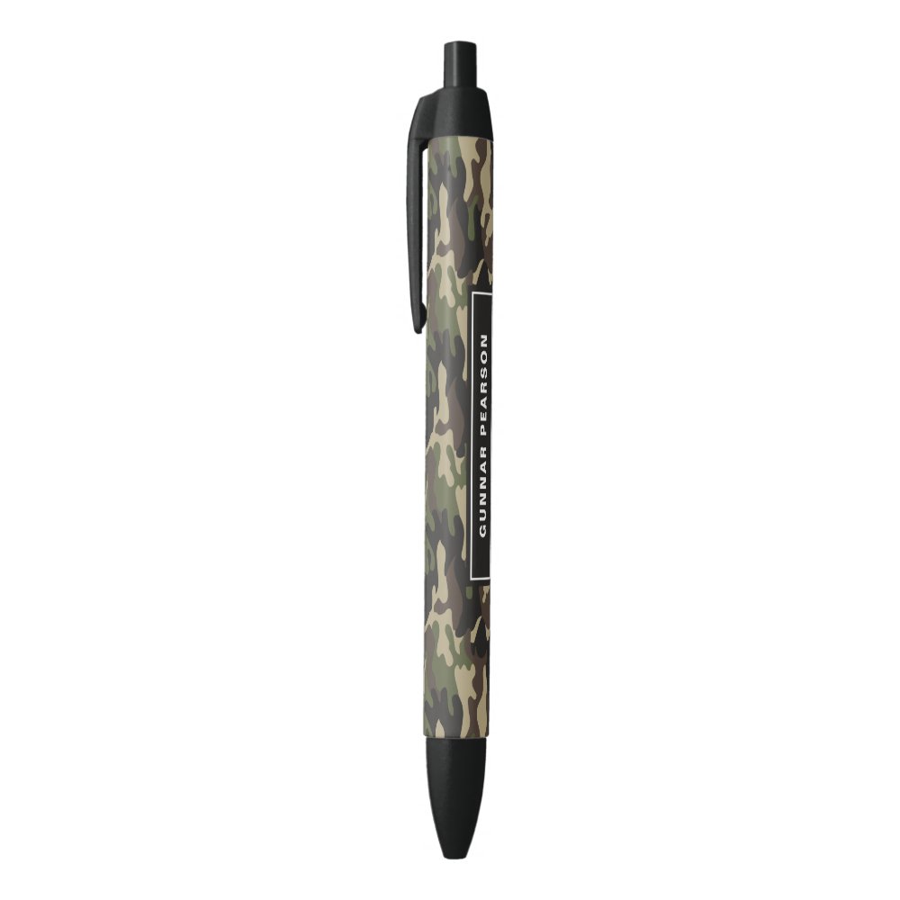 Disover Modern Camouflage Pattern Name Black Black Ink Pen