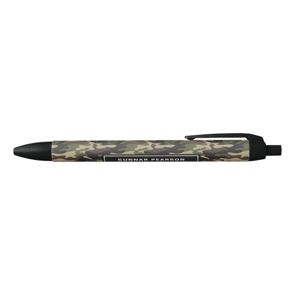 Disover Modern Camouflage Pattern Name Black Black Ink Pen