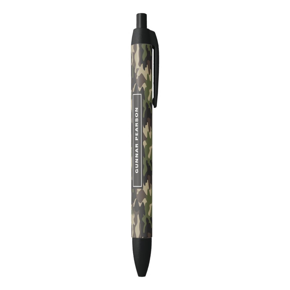 Disover Modern Camouflage Pattern Name Black Black Ink Pen