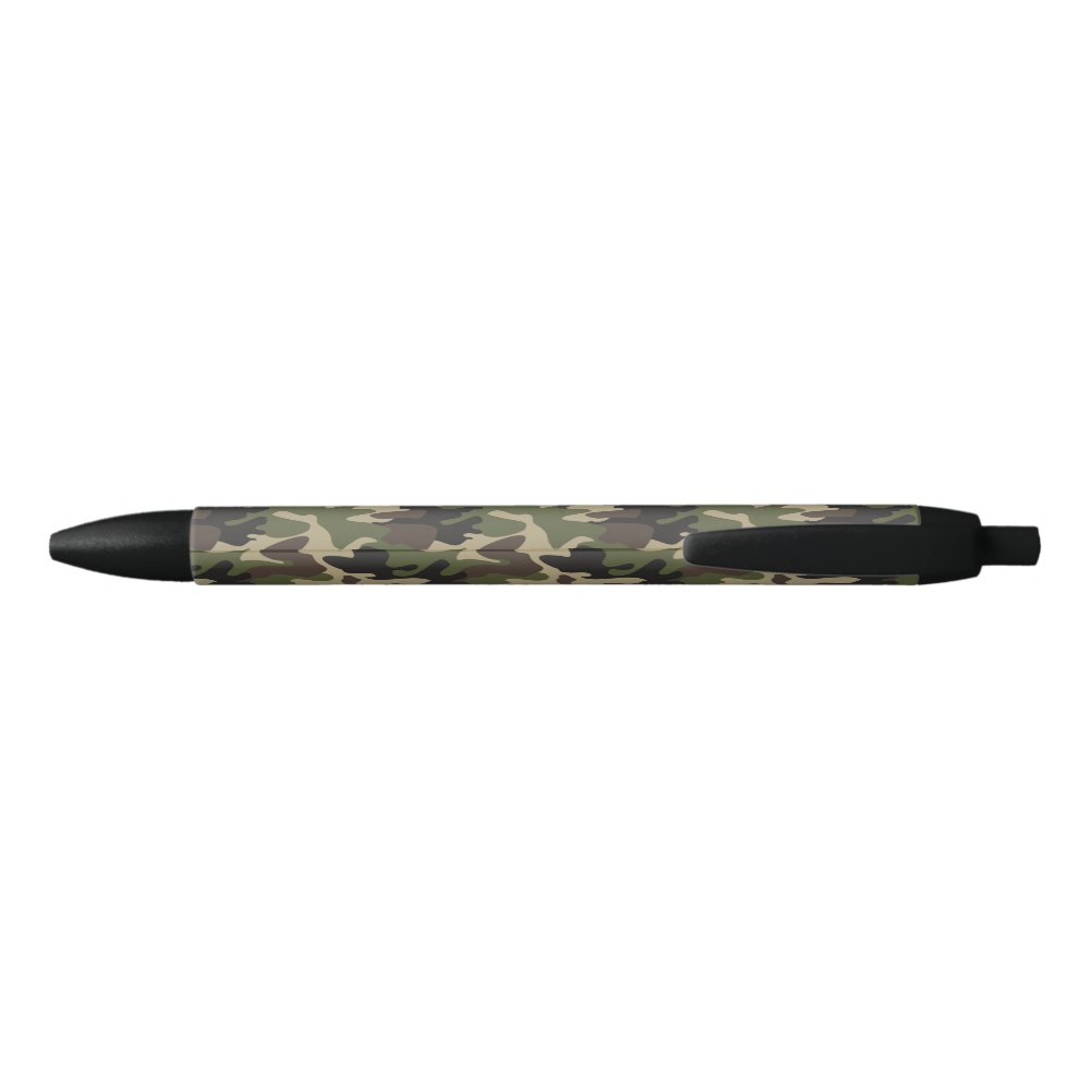 Disover Modern Camouflage Pattern Name Black Black Ink Pen