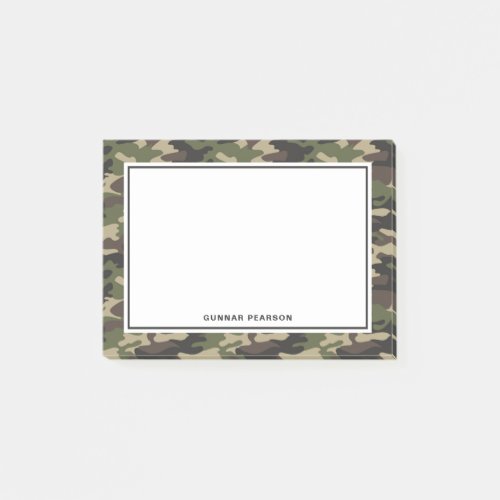 Modern Camouflage Pattern Name Black Post_it Notes