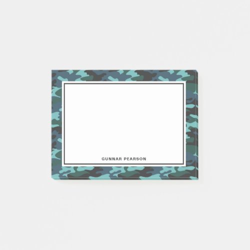 Modern Camouflage Pattern Name Black Post_it Notes