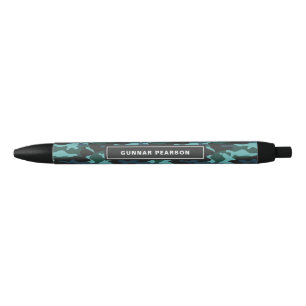 Modern Camouflage Pattern Name Blue Pen