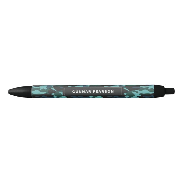 Modern Camouflage Pattern Name Blue Pen (Front)
