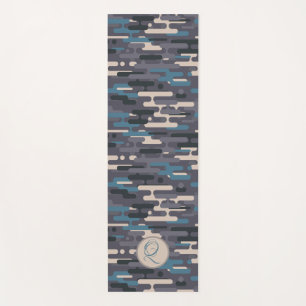 Modern Camouflage Teal Reversible Yoga Mat