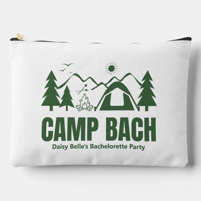 Modern Camp Bachelorette Green Accessory Pouch (Front)