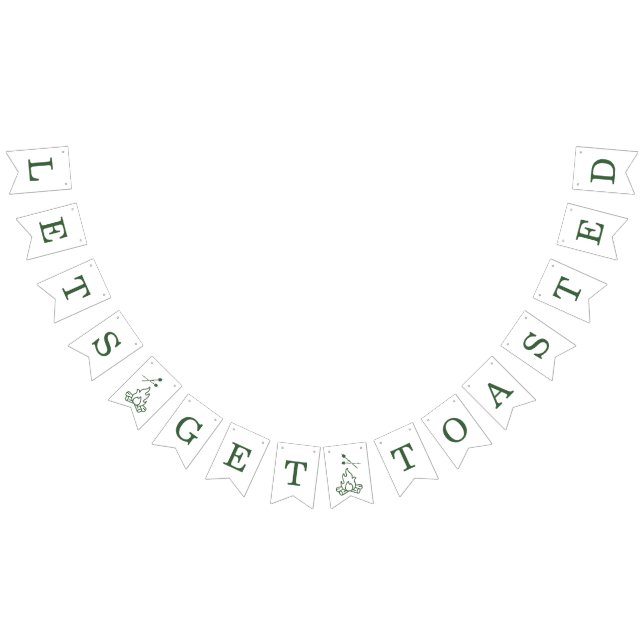 Modern Camp Bachelorette Green Bunting Flags (All)