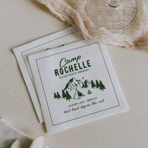 Modern Camping Bachelorette Party Napkins