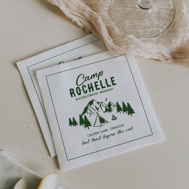 Modern Camping Bachelorette Party Napkins (Creator Uploaded)
