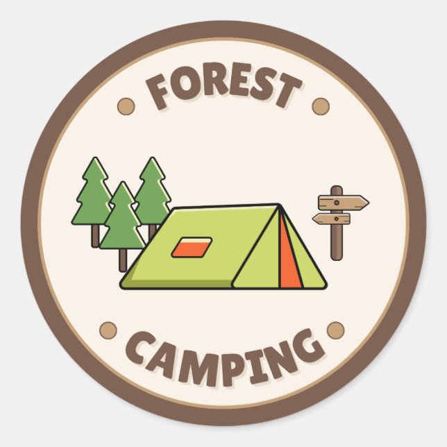 Modern Camping | outdoor adventure | adventure Classic Round Sticker (Front)