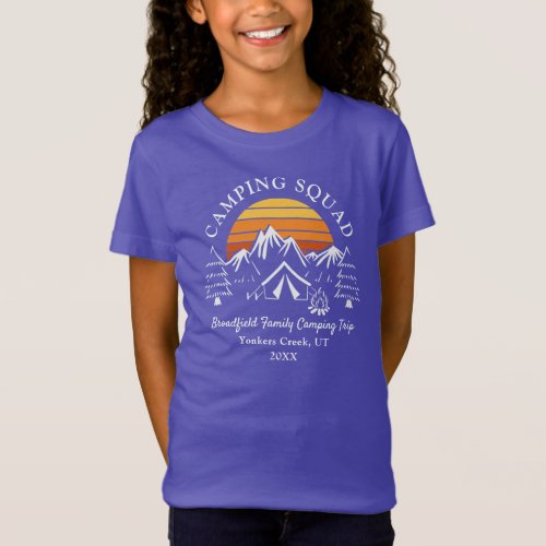 Modern Camping Vacation Matching Family Daughter T_Shirt