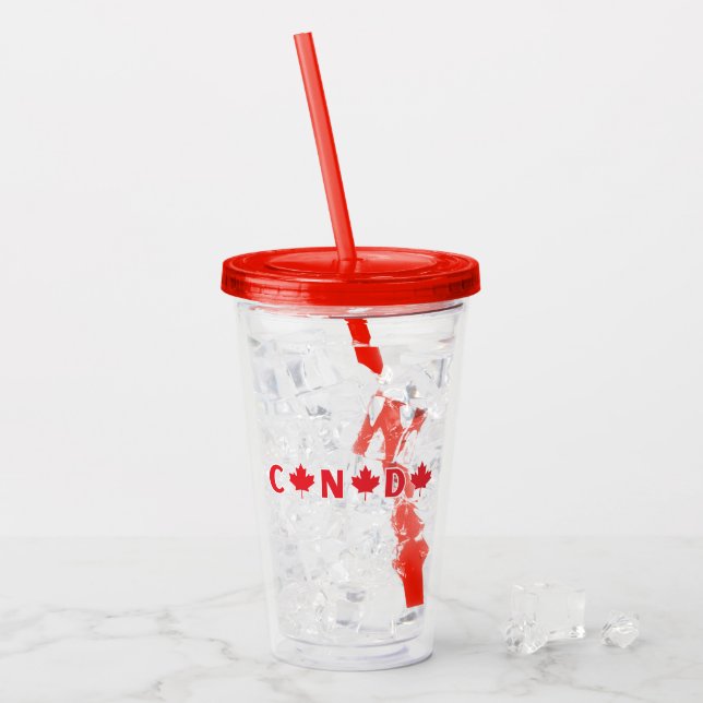 Modern canada canadian country Flag Souvenir Acrylic Tumbler (Front Ice)