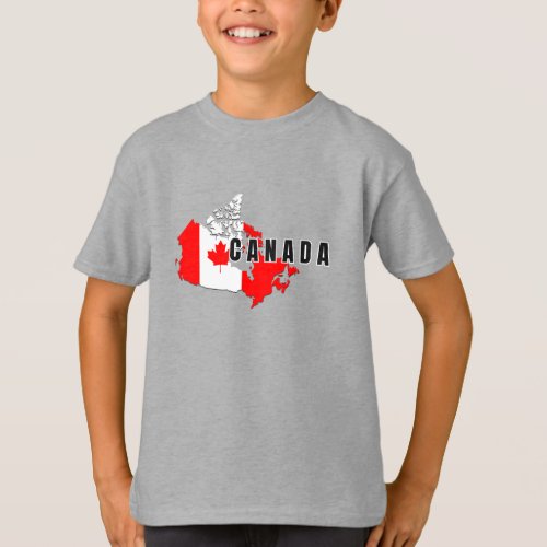 Modern Canadian Canada Art Letter map Flag Souveni T_Shirt