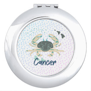 Modern Cancer Crab Zodiac Compact Mirror