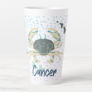 Modern Cancer Crab Zodiac Latte Mug