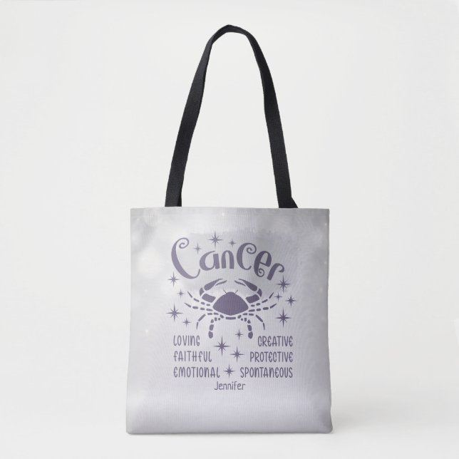 Modern Cancer Zodiac Horoscope Personalized    Tote Bag (Front)