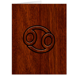 Modern Cancer Zodiac Sign on Mahogany Decor