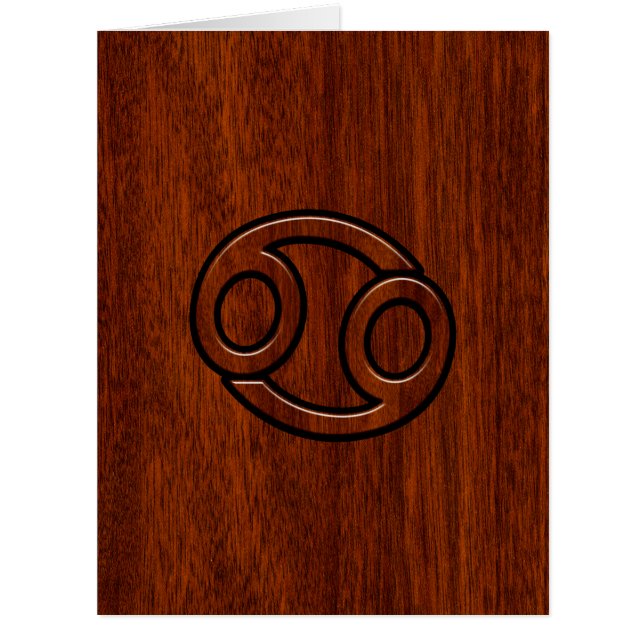 Modern Cancer Zodiac Sign on Mahogany Decor (Front)