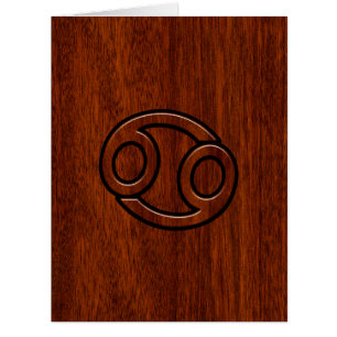 Modern Cancer Zodiac Sign on Mahogany Decor Cards