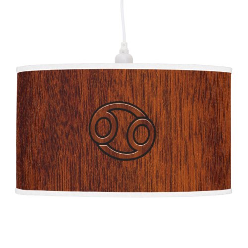 Modern Cancer Zodiac Sign on Mahogany Decor Ceiling Lamp