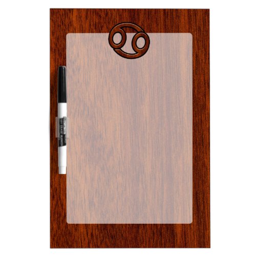 Modern Cancer Zodiac Sign on Mahogany Decor Dry Erase Board