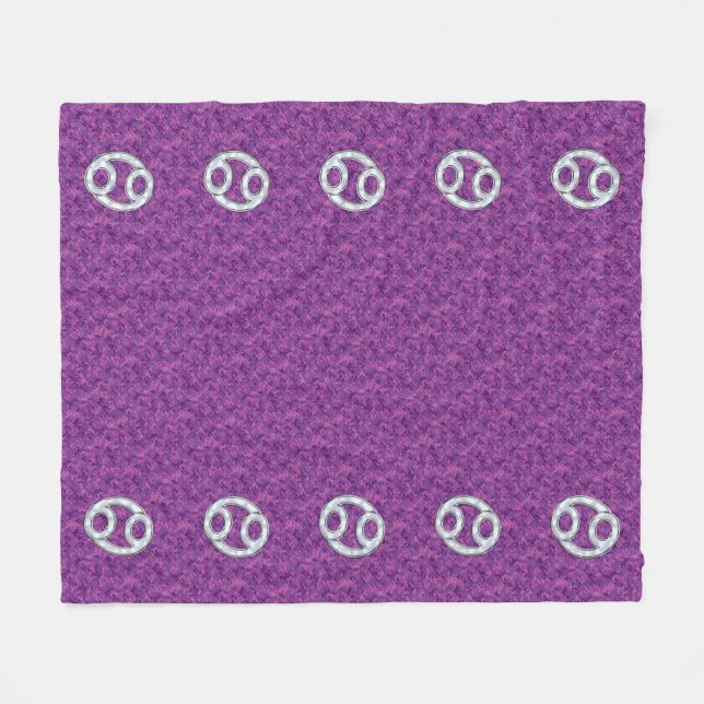 Modern Cancer Zodiac Sign Pink Digital Camouflage Fleece Blanket (Front (Horizontal))