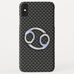 Modern Cancer Zodiac Symbol Carbon Fiber Print iPhone XS Max Case