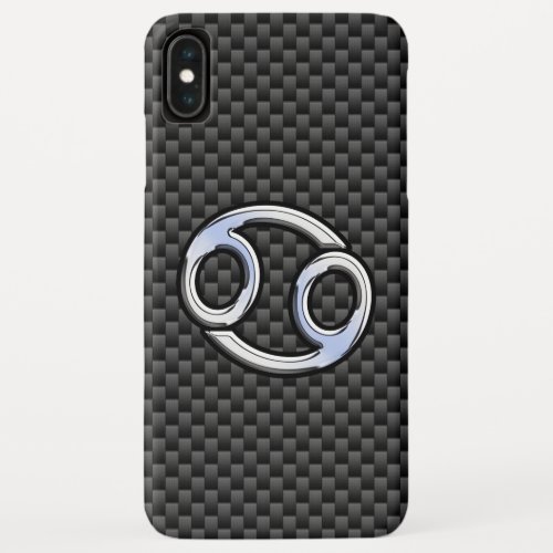 Modern Cancer Zodiac Symbol Carbon Fiber Print iPhone XS Max Case