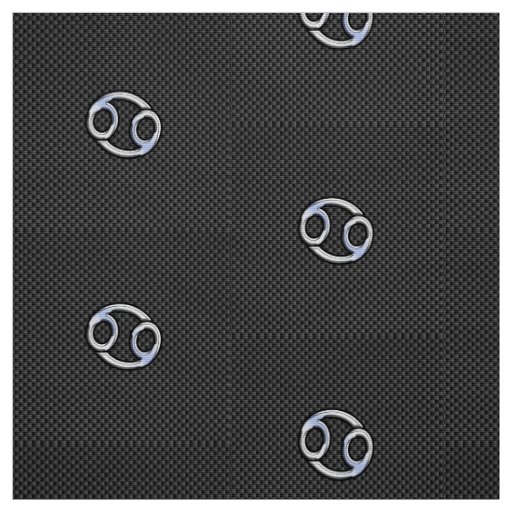 Modern Cancer Zodiac Symbol Carbon Fiber Print Fabric