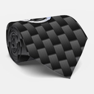 Modern Cancer Zodiac Symbol Carbon Fiber Print Tie