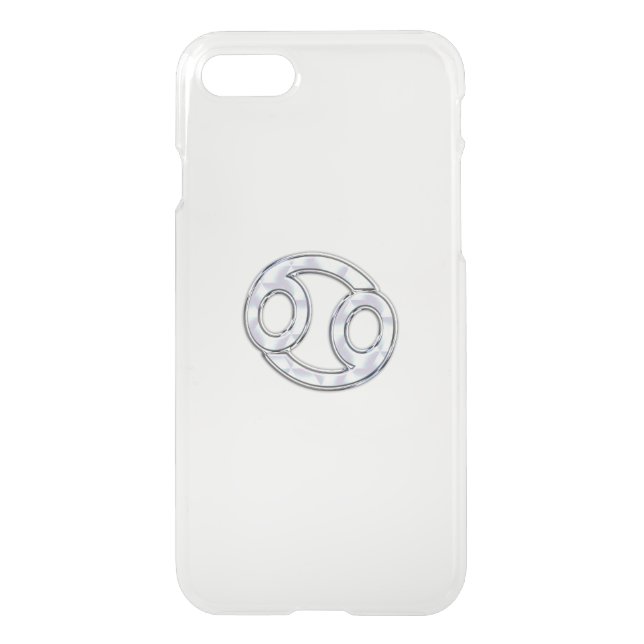 Modern Cancer Zodiac Symbol on Pink Camo Uncommon iPhone Case (Back)