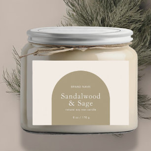 Modern candle boho minimalist product packaging food label