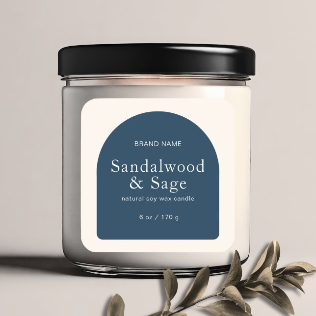 Modern candle boho minimalist product packaging  square sticker (Creator Uploaded)